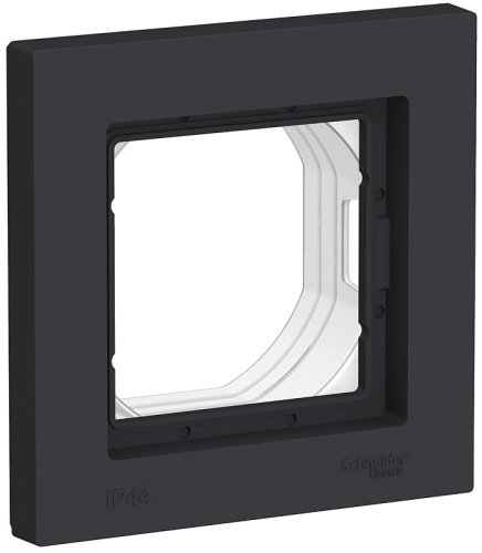 Рамка универсальная Systeme Electric AtlasDesign Aqua 1-м. IP44 карбон картинка